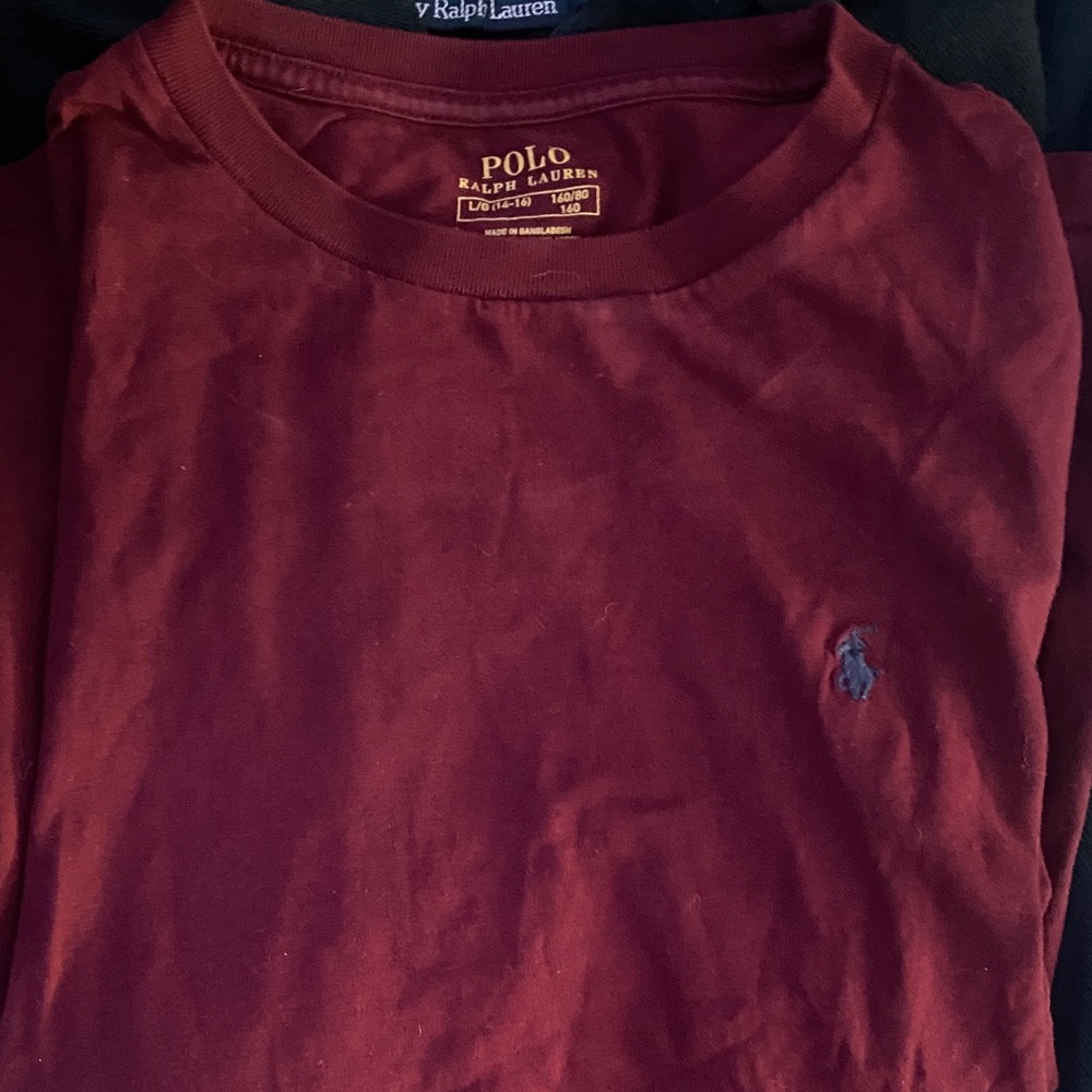 Polo by Ralph Lauren Men's Deep Red Long Sleeve Tee